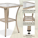 3 Piece Outdoor Chair & Table Set Chat Set, 2 Person Rattan Seating Group