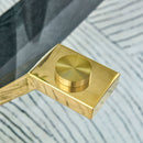 Modern Tempered Glass Dining Table With Metal Legs And Crossbars - Transparent