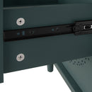 Hollow Carved 3 Drawer Dresser With Metal Handles, Storage Chest For Living Room Or Bedroom - Blackish Green