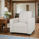 Contemporary Recliner Chair With Push Back Function And Birchwood Legs