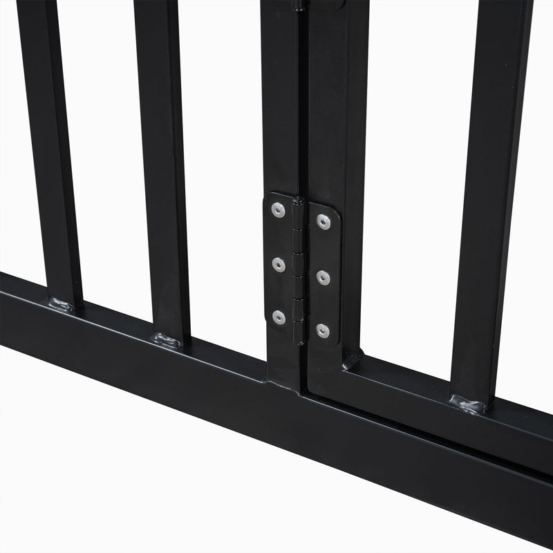 Metal House Bed With Fence And Door