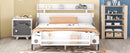 Full Size Car-Shaped Platform Bed,Full Bed with Storage Shelf for Bedroom,White