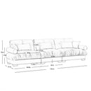 Modern Velvet Sofa With Bolstered Armrests And Pillows