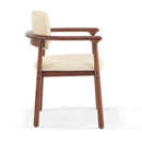 Dining Room Chairs, Ideal For Home & Kitchen (Set of 2) - Beige / Dark Walnut