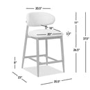 Locke - Modern Upholstered Counter Stool With Frame - Salt / Pepper