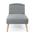 Fabric Chaise Lounge With Rubberwood Frame - Slate