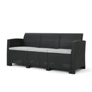 Outdoor 3 Seater Rattan Sofa With Water Resistant Cushions