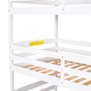 Twin Size Triple Bunk Bed with Storage Staircase,Separate Design,White
