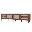 TV Stand, Media Console With 4 Drawers, Soft Closing Hinges - Dark Brown