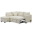 L-Shaped Sectional Pull Out Sofa Bed Sleeper Sofa With Two USB Ports, Two Power Sockets And A Movable Storage Ottoman