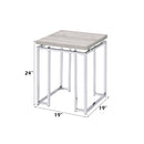 Chafik - End Table - Natural Oak & Chrome - Atlantic Fine Furniture Inc
