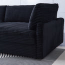 Elegant Corduroy Sofa With Throw Pillows And Backrests
