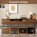 TV Stand For TVs Up To 85" With Closed Storage, Soft Closing Hinges - Walnut