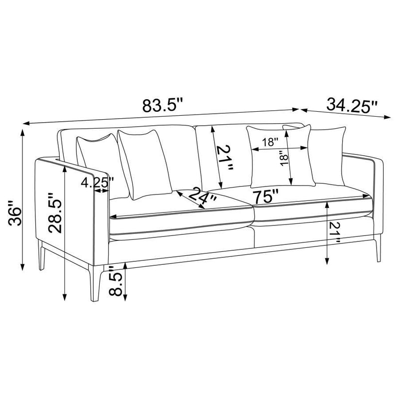 Apperson - Upholstered Track Arm Sofa - Light Gray