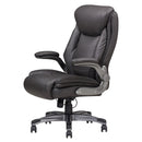 Bonded Leather Upholstered Office Chair With Adjustable Height And Armrest - Gray