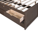 Captain Bed With Built In Bookshelves, 3 Storage Drawers, And Trundle