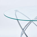 Metal Leg Dining Table With Tempered Glass Top