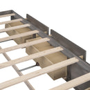 Queen Size Platform Bed with 6 Storage Drawers,Antique Gray