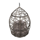 Marlin Hanging Egg Chair Basket With Teardrop Design - Gray
