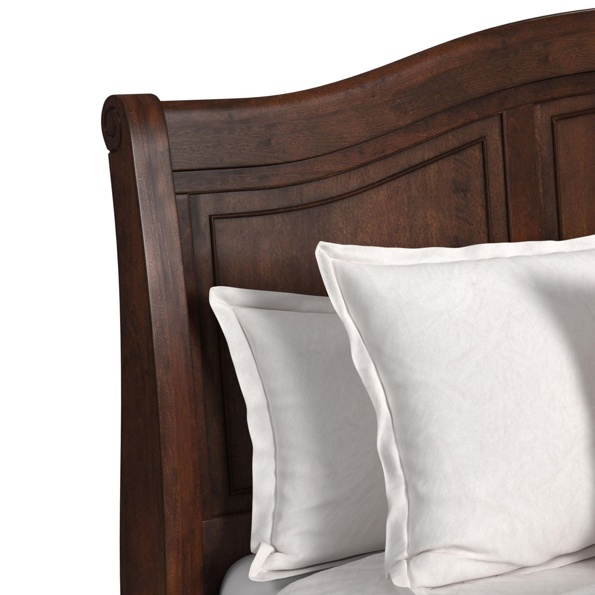Cameron Sleigh Bed in Dark Brown by Elements International, view 8