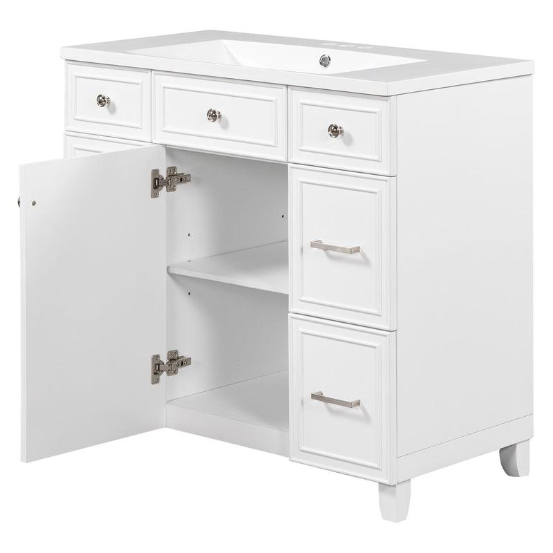 Bathroom Vanity Cabinet With Sink Top Combo Set, Single Sink, Shaker Cabinet With Soft Closing Door And Drawer