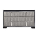 Nicola - Dresser - Silver Synthetic Leather & Black