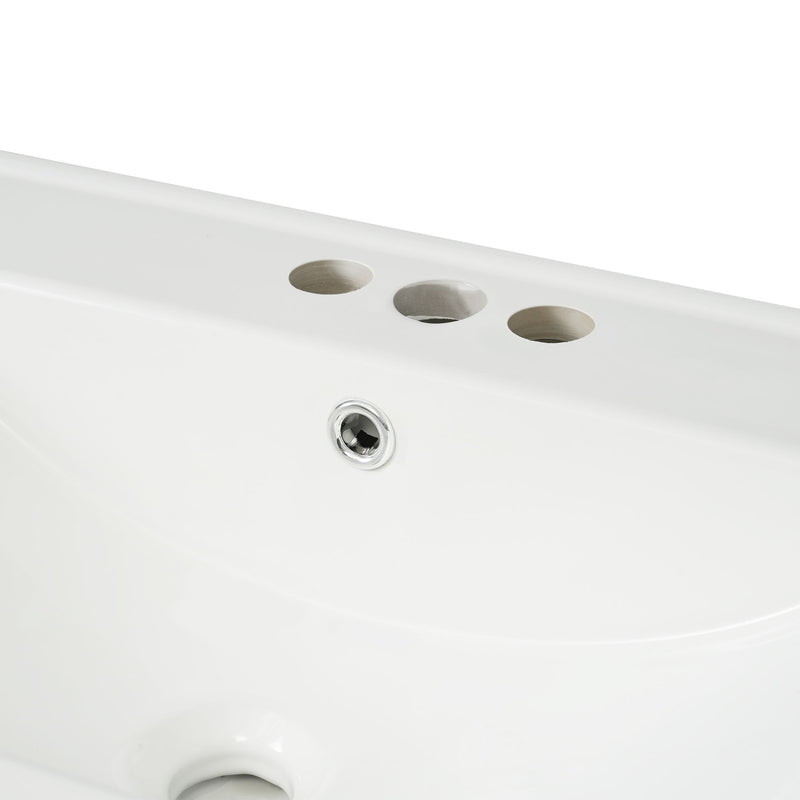 Elegant Bathroom Vanity With Ceramic Sink And Versatile Storage