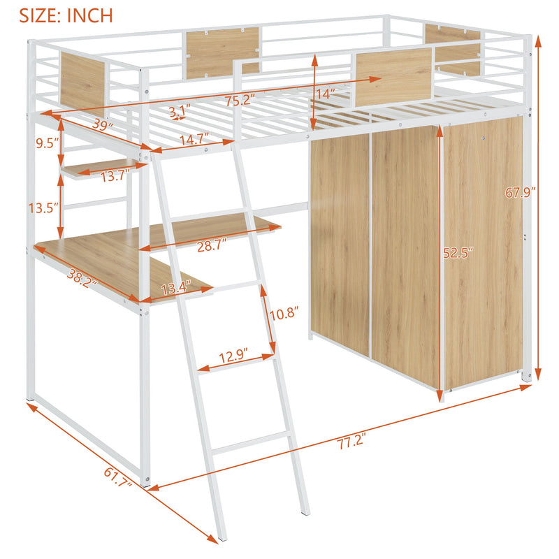 Loft Bed With L Shape Desk And Wardrobe
