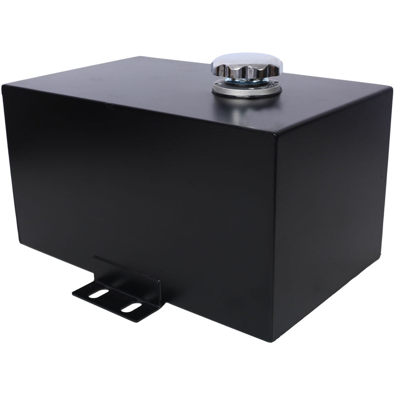 Heavy Duty 5 Gallon Steel Hydraulic Fluid Reservoir Tank With Mounting Foot, 14 Gauge - Black