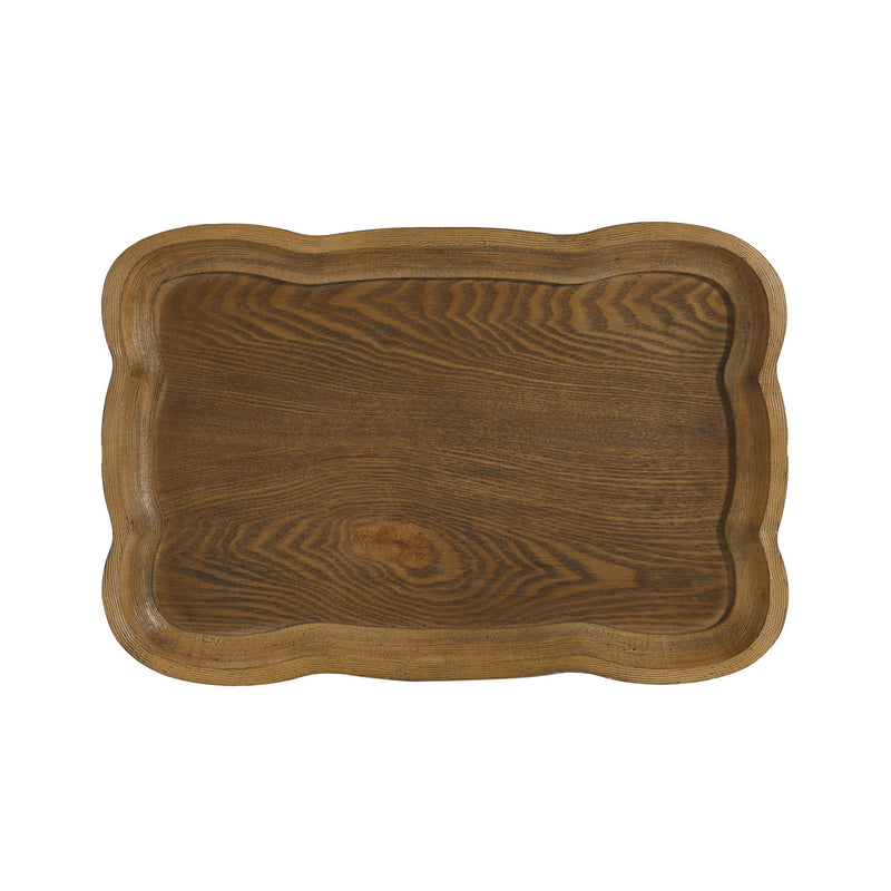 Charming French Country End Table With Hourglass Design - Natural / Black