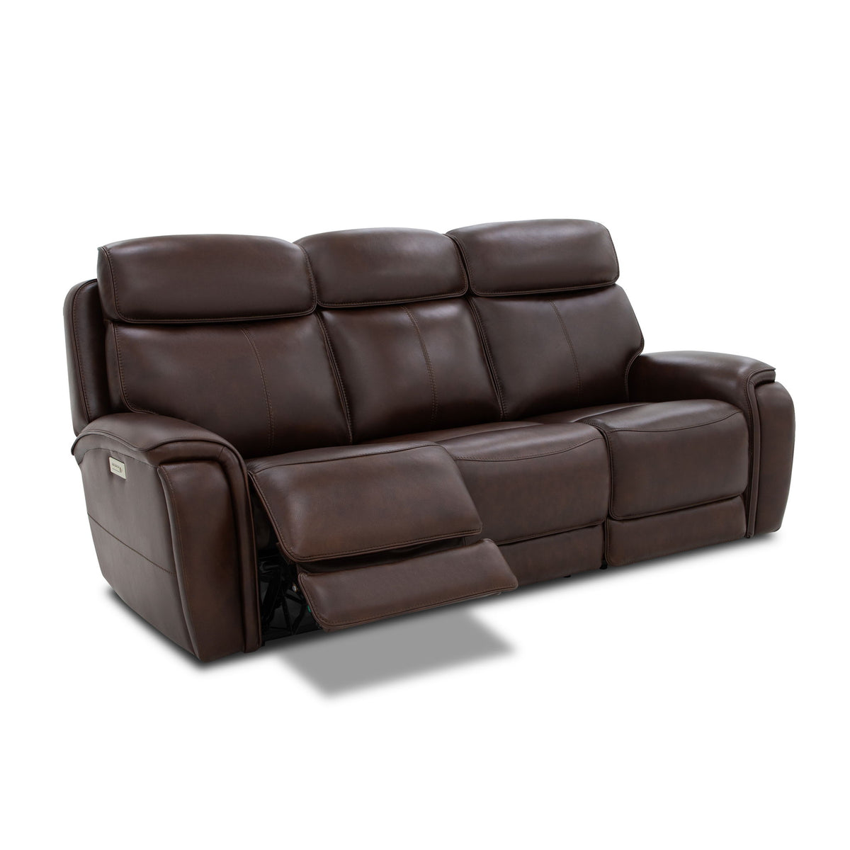 Walker - Power Reclining Sofa With Console, Power Headrest & Lumbar - Dark Brown