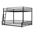 Bunk Bed Frame With Ladder And Safety Guardrails
