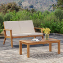 Serenit - 2 Piece Patio Set With Cushions, Loveseat And Coffee Table - Beige / Brown