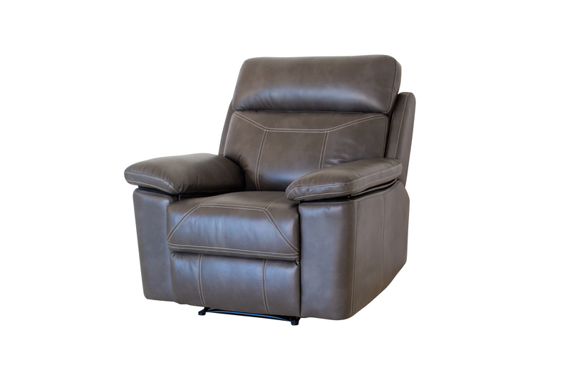 Sterling Manual Grey Air Leather 1 Seater