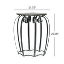 Modern Industrial End Table With Mango Wood Top And Iron Frame - Gray