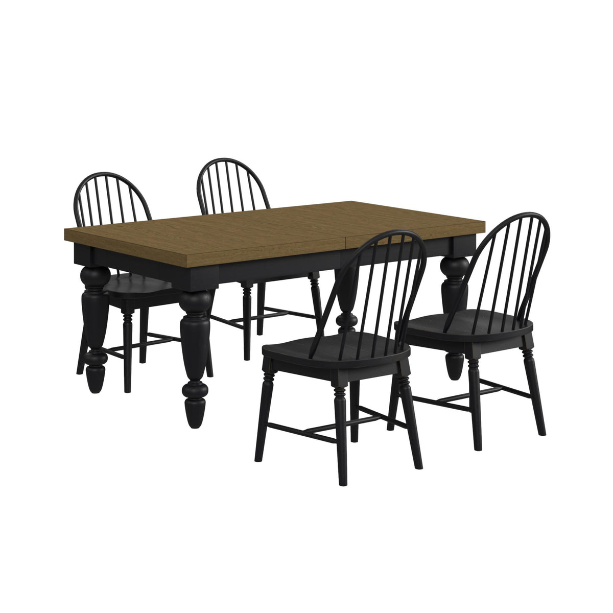 Heritage Standard Height Dining Set in Black by Elements International, view 5