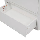 Freestanding Bathroom Vanity With Ceramic Sink, 2 Full Extension Drawers