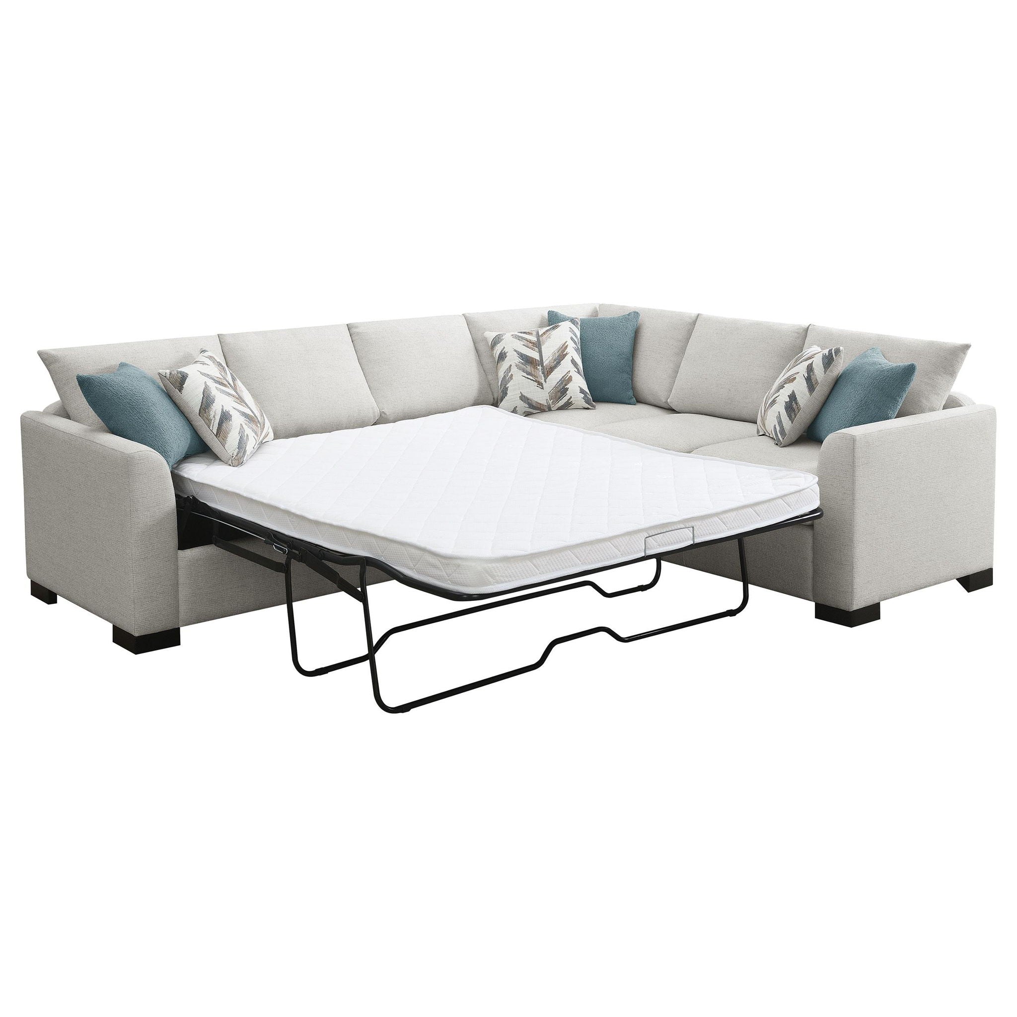 Ashford Chenille Upholstered Sleeper Sectional Sofa Greige - Atlantic Fine Furniture Melbourne FL