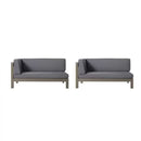 Aura - 2 Piece Outdoor Set With X Back Left Bench And Corner - Dark Gray