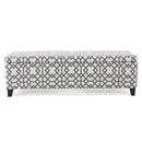 Quotient - Upholstered Storage Ottoman With Tapered Block Feet - Gray / White