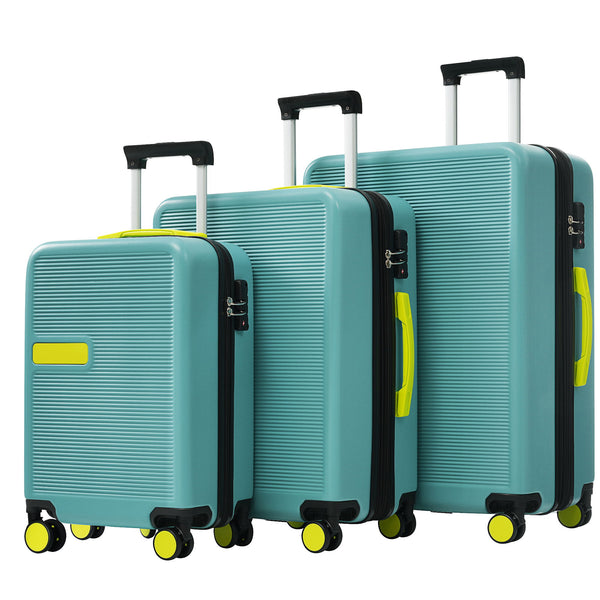 Hardshell Luggage Sets 3 Pieces Contrast Color Suitcase With Spinner Wheels And Tsa Lock 20" 24" 28" Available