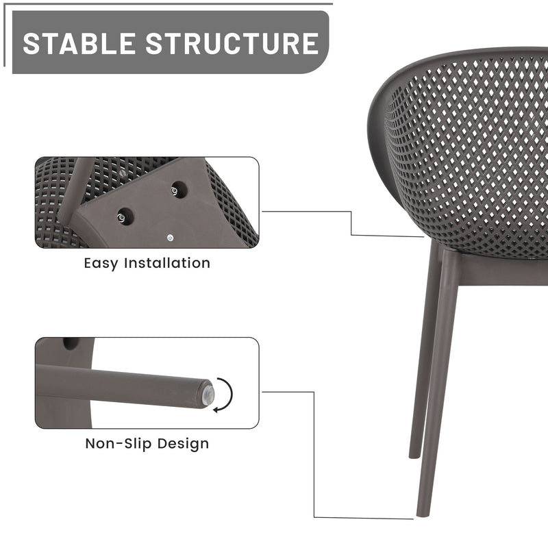 2 Pack Lounge Chair Set & Folding Square Table