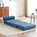 Foldable Single Chair Sofa Bed With Pillow, Easy To Store, Breathable And Wearable Linen