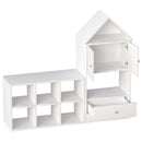 Versatile Children's Bookshelf With House Shaped Design, Multi Functional Storage