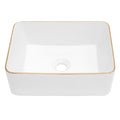 Modern European Style Ceramic Rectangular Vessel Bathroom Sink
