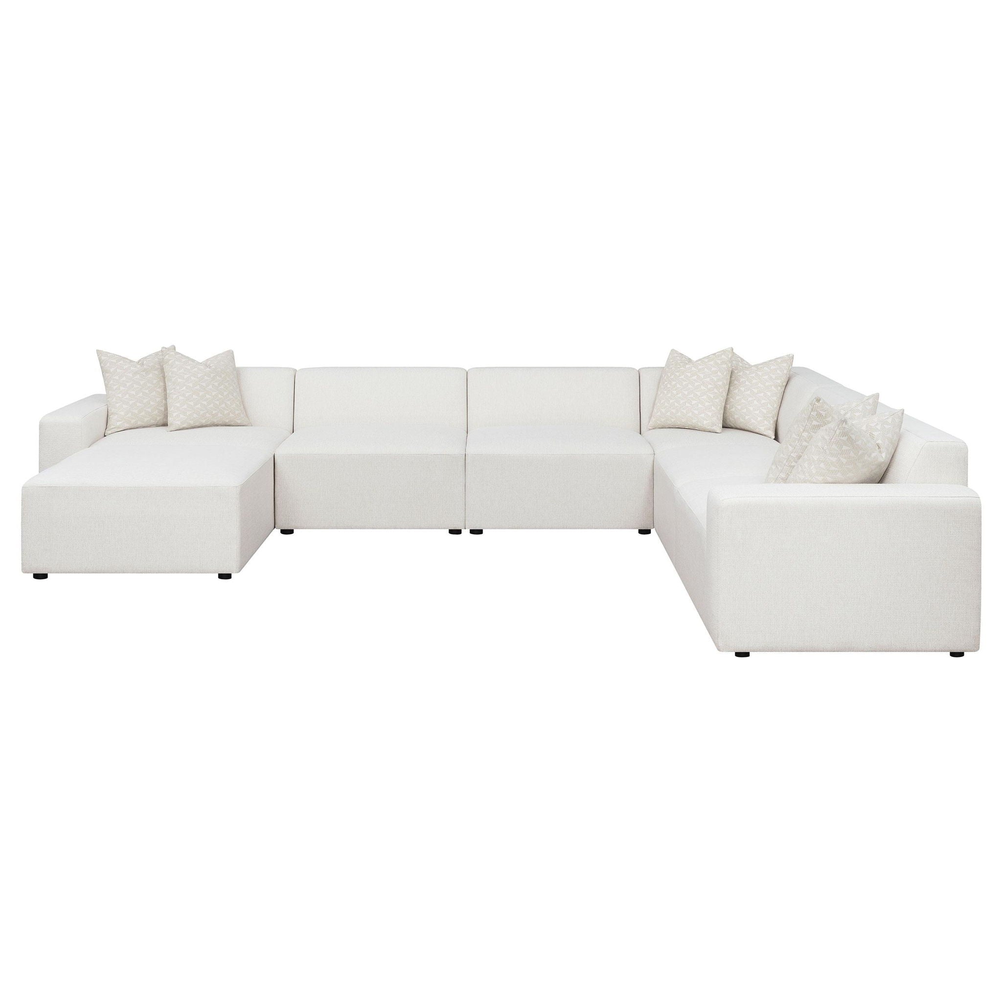 Freddie Square Upholstered Ottoman Pearl - Atlantic Fine Furniture Melbourne FL