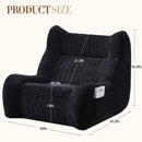 Bean Bag Chair With Armrests Oversized Comfy Beanbag Lounge Lazy Floor Sofa Accent Chair For Living Room - Black