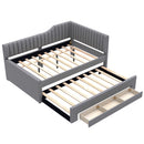 Upholstered Daybed With Trundle And 3 Drawers