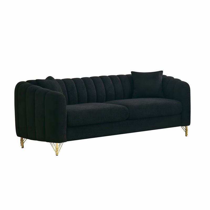 Tufted Oversized Sofa For Living Spaces - Black