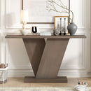 Console Table With V Shape Base, Sculptural Entryway Accent